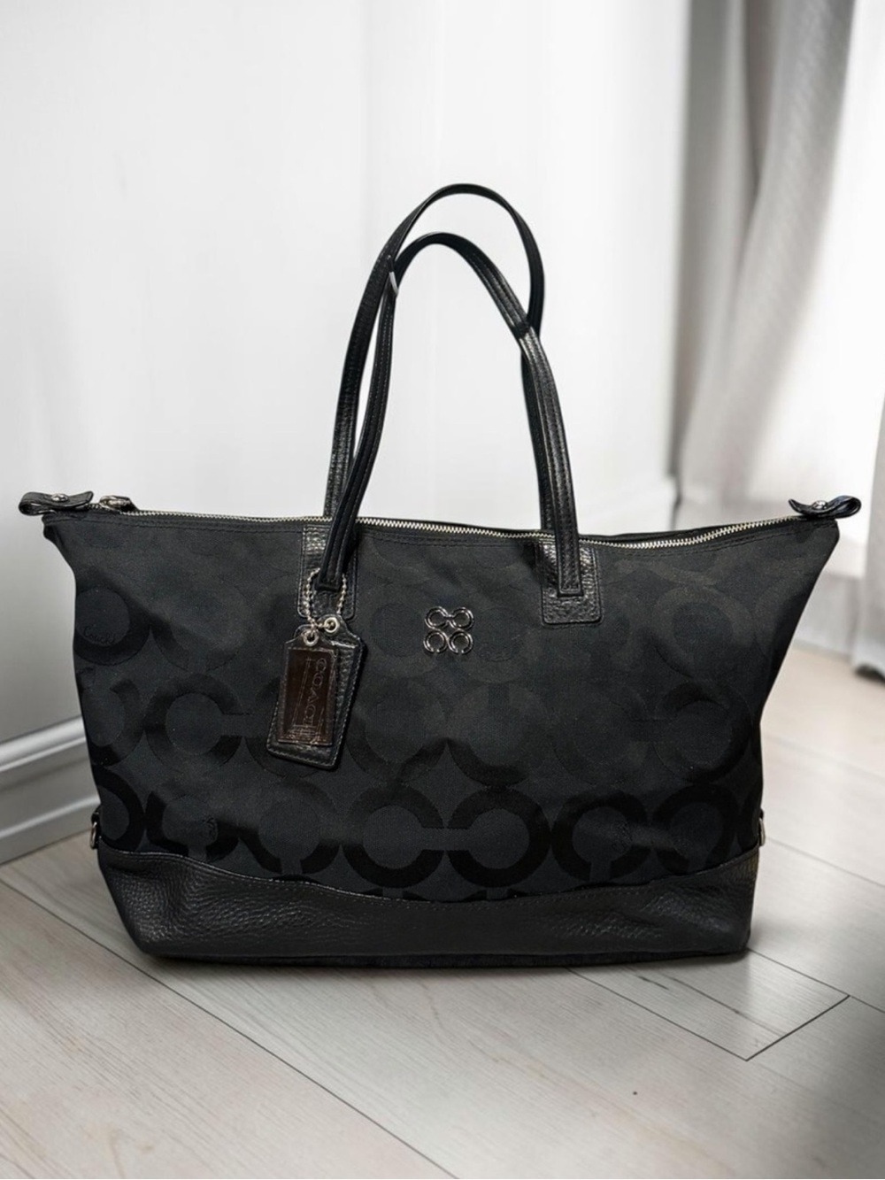 Coach Black Signature Tote Bag